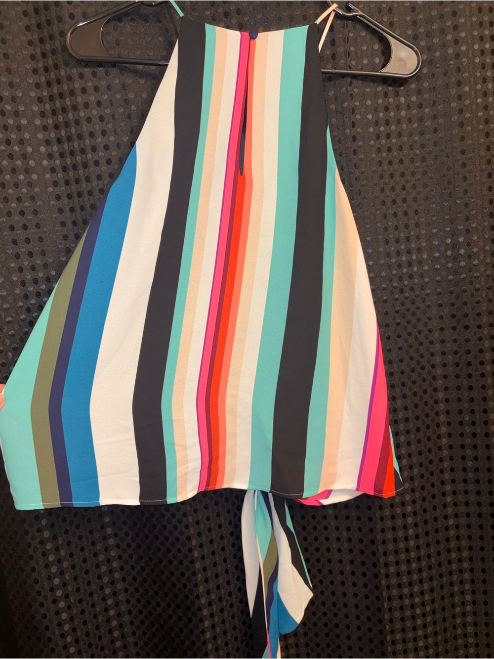 Express Multicolor Striped Tie-Front Tank - Picture 4 of 4
